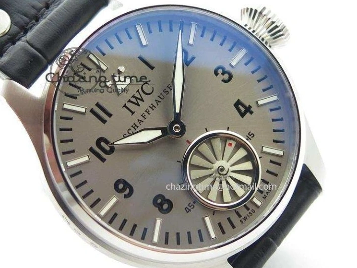 MIROTIME 0312 Compact Big Pilot “Markus Buhler” IW5003 Turbine V6F Best Edition Grey Dial On Leather Strap A 7314